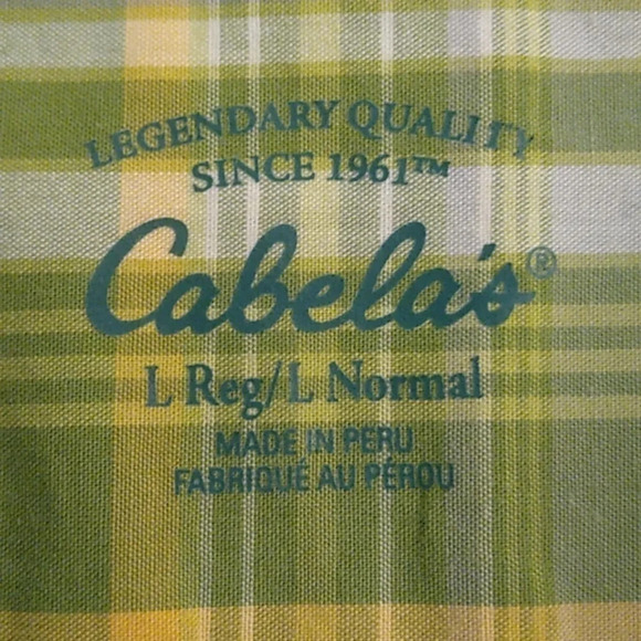 CABELA'S 100% PIMA COTTON, PLAID BUTTON UP, SHORT SLEEVE DETAILS,  SHIRT - Picture 6 of 8